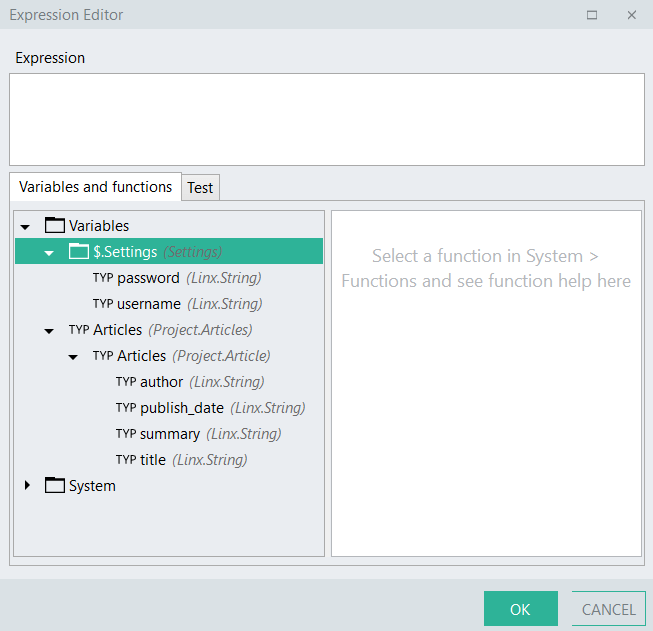 Expression Editor Example