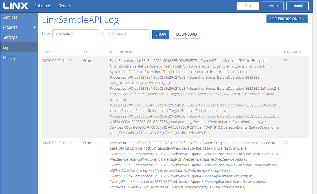 Service Logs