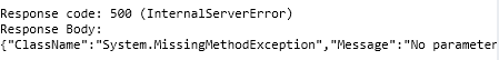 Error stack trace