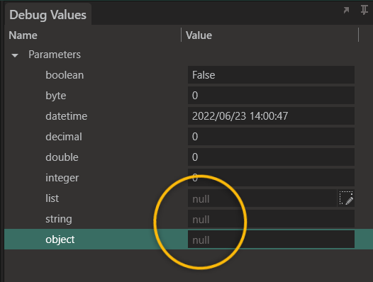 Debug Values