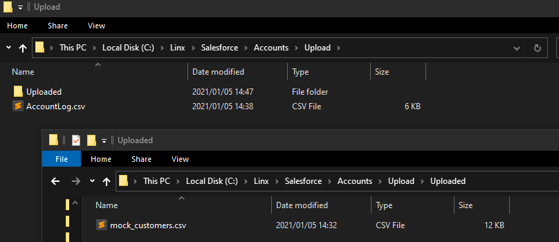 List of CSV files