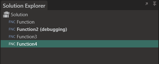 Debug item in bold